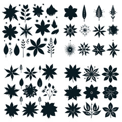 pattern, flower, vector, design, floral, illustration, seamless, decoration, art, wallpaper, set, ornament, nature, icon, texture, symbol, christmas, element, silhouette, snowflake, tattoo, leaf, shap