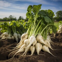 Freshly harvested white beet, AI generator