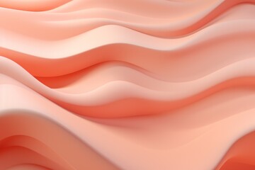 Abstract wavy pattern in peach fuzz and apricot crush colors, monochrome background.