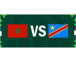 Morocco And Dr Congo African Flags Nations 2023 Group F Teams Countries African Football Symbol Logo Design Vector Illustration