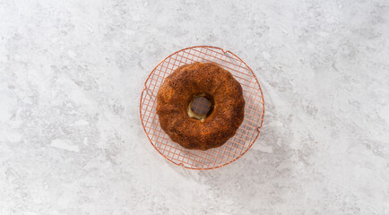 Carrot bundt cake with cream cheese frosting