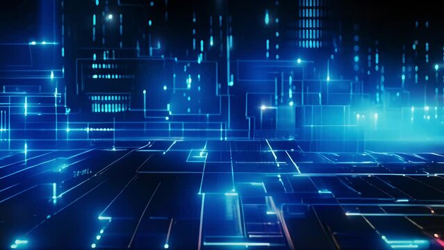 Tech futuristic digital blue abstract background