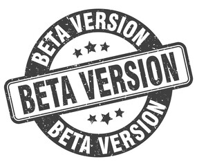 beta version stamp. beta version label. round grunge sign
