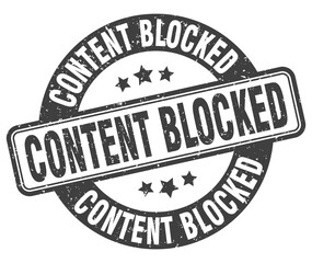 content blocked stamp. content blocked label. round grunge sign
