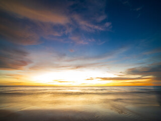 Landscape horizon viewpoint panorama summer sea beach nobody wind wave cool holiday calm sunset sky evening day time look calm nature tropical beautiful ocean water travel Koh Muk Trang Thailand