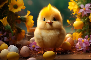 Easter yellow chicken 