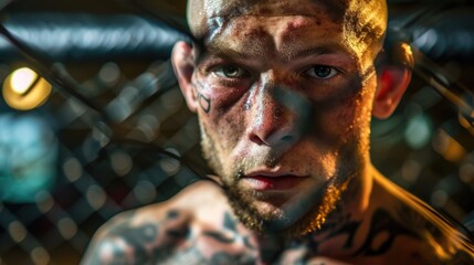 mixed martial artist in the octagon generative ai