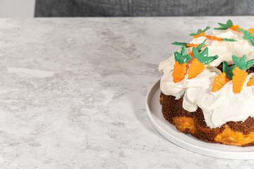 Carrot bundt cake with cream cheese frosting