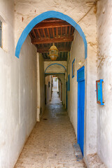 Narrow passage street in the kasbah of Tangier