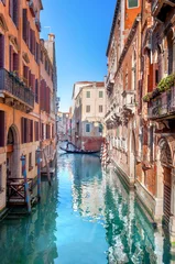 Deurstickers Gondels Canal in Venice, Italy