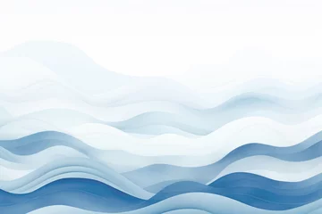 Foto op Canvas Abstract Blue and White Water Wave Watercolor Painting © fotoyou