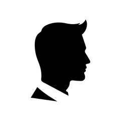 Silhouette heads. Male head avatars, professional profiles. Anonymous faces portraits, black outline photo vector unknown faceless set