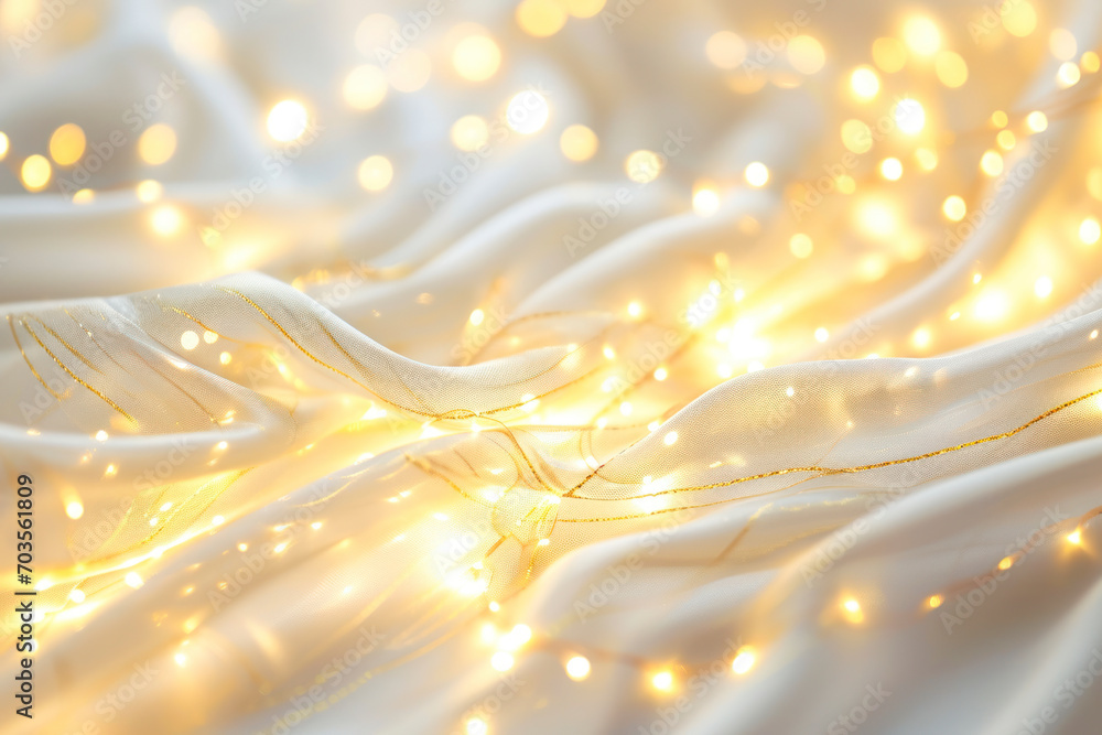 Poster luxury cream color background with golden line elements and curve light effect decoration and bokeh.