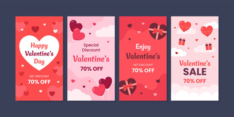 valentine's day sale social media template collection