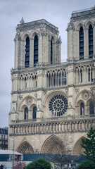 Fototapeta premium France- ile-de-france- paris- facade of notre dame de paris