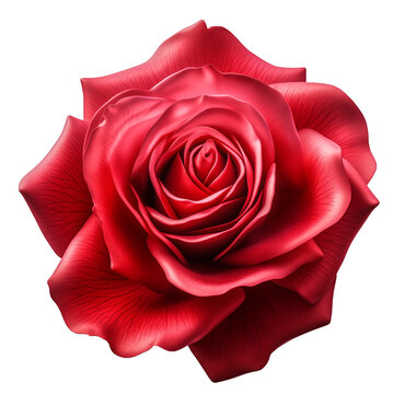 A red  rose blooming isolated on a transparent background rose f