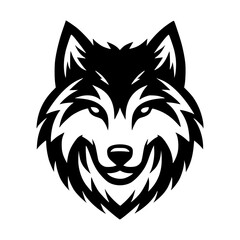Vector logo of wolves. black and white logo of wolf head. suitable for esport logo, gaming, brand, emblem, tattoo