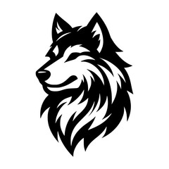 Vector logo of wolves. black and white logo of wolf head. suitable for esport logo, gaming, brand, emblem, tattoo