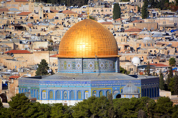 Temple Mount known as the the Noble Sanctuary of Jerusalem located in the Old City of Jerusalem Israel, is one of the most important religious sites in the world.