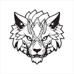 head mascot of kyubi vector art design illustration