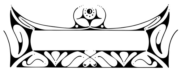 Vintage illustrated masthead or title bar, useful for posters or website headers and footers. Graphic design resources in antique retro style. 