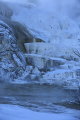 Mammoth Hot Spring in Winter 