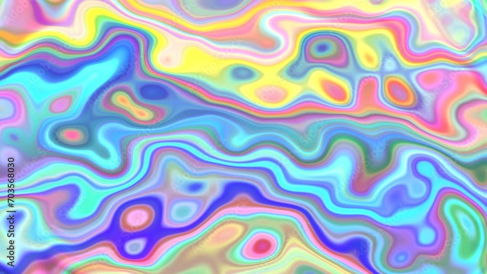 Poster flowing animation of abstract colorful curvy and wavy background