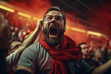 Fototapeta premium Sports fan cheering