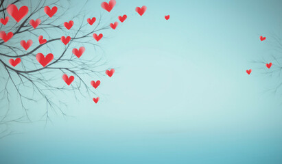 Floating Heartfruits on Blue Sky Background
