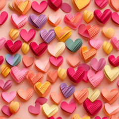 Obraz premium Assortment of Colorful Hearts Pattern