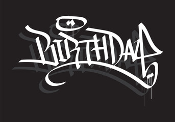 BIRTHDAY word graffiti tag style