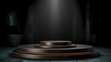 Obraz premium Simple product booth, podium, stage, product commercial photography background, cosmetics booth, 3D rendering