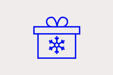 a box with a snowflake illustration. Vector illustration in flat style design.	
