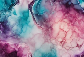 Translucent Multicolored Marble Texture: Abstract Alcohol Ink Colors Background Design