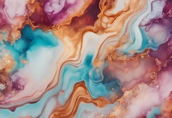 Fotobehang Kristal Alcohol ink colors translucent Abstract multicolored marble texture background Design wrapping paper