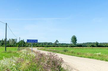 A countryside road in Lokuta, Turi, Estonia in summer