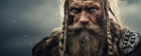 Muurstickers Portrait of a viking © thejokercze
