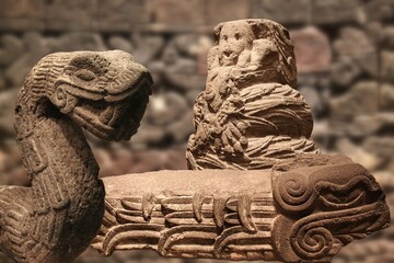 Quetzalcoatl - the feathered snake - one of the most important deities for the Aztecs, is the god...