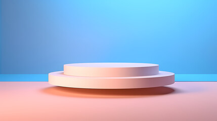 Simple product booth, podium, stage, product commercial photography background, cosmetics booth, 3D rendering