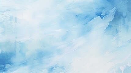 light blue watercolor texture with abstract washes and brush strokes on the white paper background, copy space, 16:9