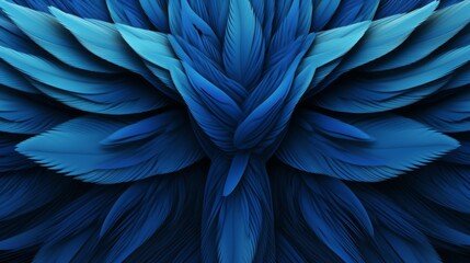 Three-dimensional representation of a blue wing pattern, copy space, 16:9
