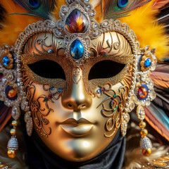 Colorful Carnival Venetian mask, Venice Close-up 