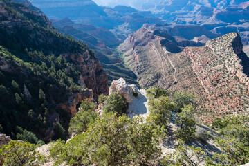 Fototapeta na wymiar Canyon panoramic landscape. National Park, Arizona. Colorado desert view.