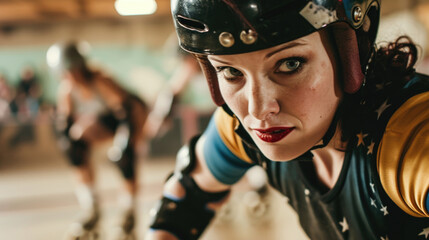roller derby skater in action generative ai