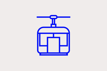 cableway illustration. Vector illustration in flat style design.	