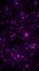 vertical abstract purple light and bokeh on dark background , shiny and shimmering social media design element	
