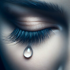 A Representation of the Sad Woman Concept, Reveals the Tear