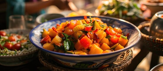 Northeastern Thai cuisine is known as Spicy Fruit Salad.