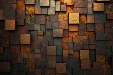Mosaic brick texture background, Generative AI
