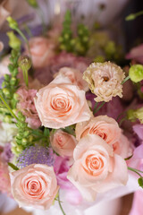 Bouquet of flowers for March 8. Bouquet of roses for Valentine's Day